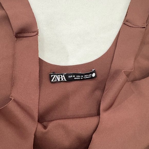 Zara Rust-Brown Square Neck Bodysuit size M - Picture 4 of 4